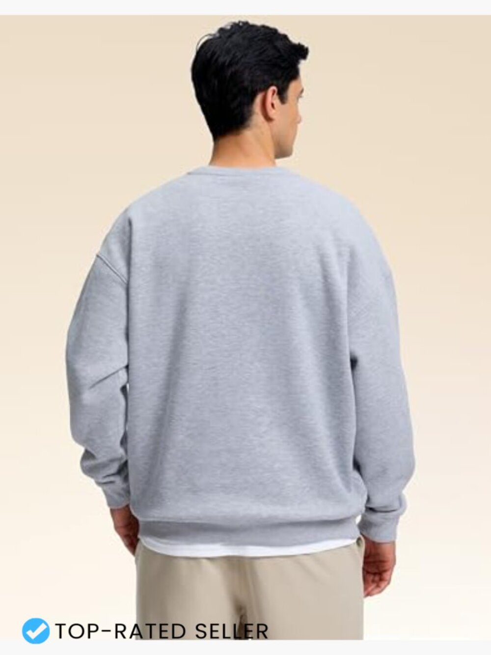 Mens Fleece Lined Crewneck Sweatshirt Oversized Pullover Athletic Workout - Picture 2 of 7
